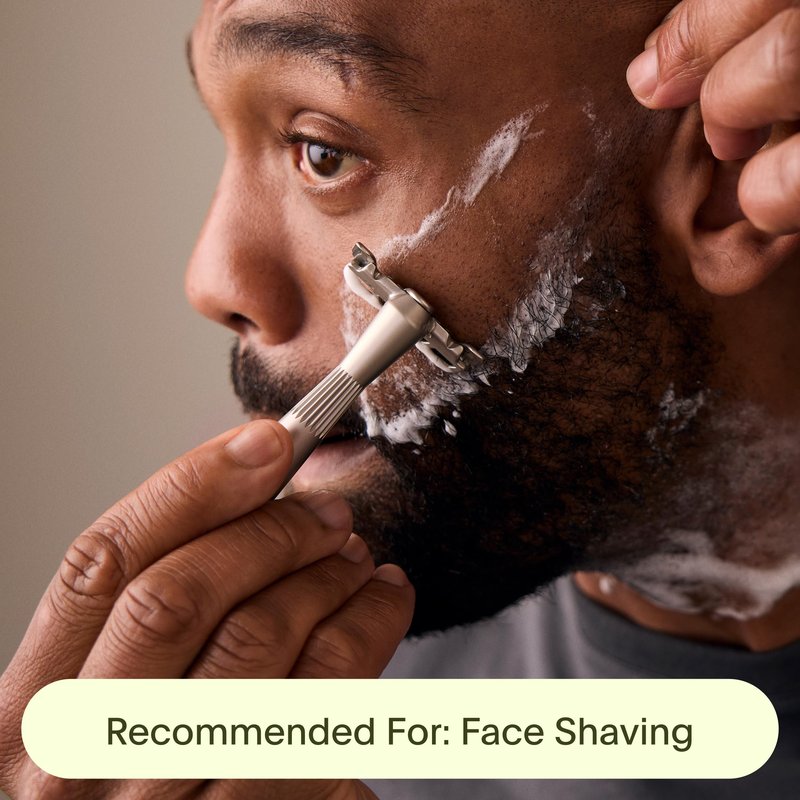 Leaf Thorn Razor by Leaf Shave, All-Metal Single Blade Razor for Men and Women, Fixed Head with Magnetic Load Assist, Includes 5 Stainless Steel Blades - Face Shaving and Coarser Hair