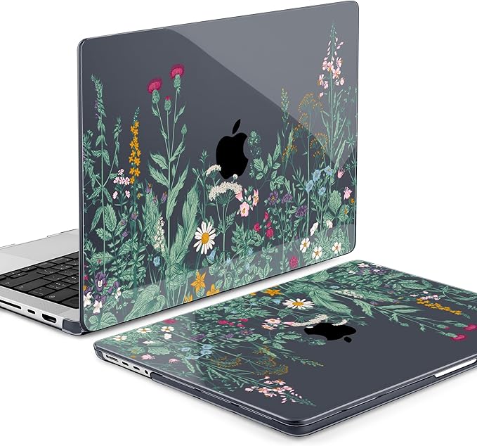 DONGKE Compatible with MacBook Pro 16 Inch Case (2026-2021 Release, M5 M4 M3 M2 M1 Pro/Max Chip), Plastic Hard Shell Cover with Keyboard Cover & Screen Protector for MacBook Pro 16", Garden Florals