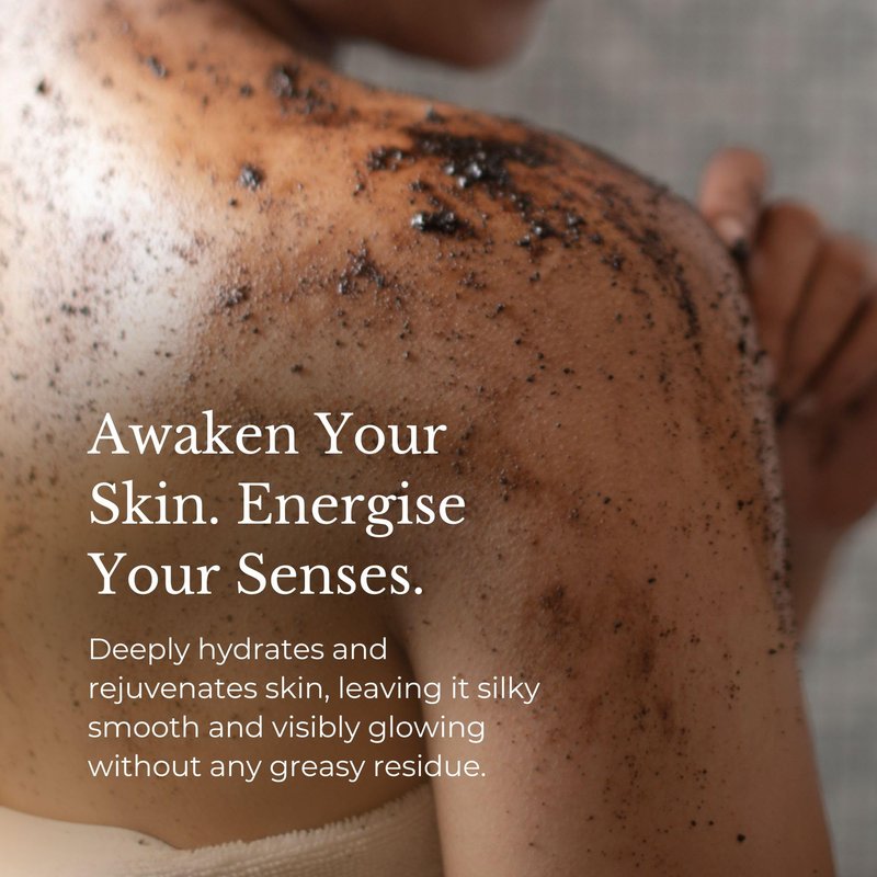 JUARA Invigorating Coffee Scrub - Exfoliating Body Scrub with Sumatra Coffee Beans & Rice Protein - Sulfate-Free Body Exfoliator for Smooth Skin, Indonesian Jamu Formula, 8 oz