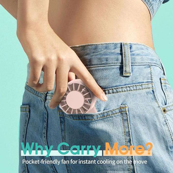 Mizong Mini Fan Portable Fan USB Rechargeable Handheld Fan with 3 Speed Wind Pocket Personal Cooling Fan for Desktop Travel Outdoor Vacation Concert Makeup Use