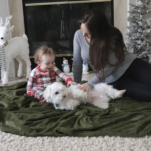 Bedsure GentleSoft Fleece Blanket Twin Size Olive Green - 300GSM Lightweight Plush Fuzzy Cozy Soft Warm Blanket for Bed, Sofa, Couch, Travel, Camping, 60x80 inches