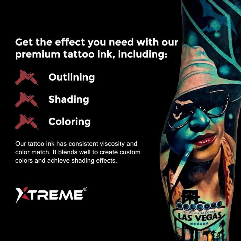 Xtreme Ink Pastel Set: Elevate Tattoo Artistry with Serene Hues - Includes Pastel Pink, Yellow, Blue, Green, and Purple Inks (Set of 5, 1/2 oz)