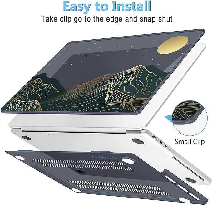 Mektron Case for 2026 M5 MacBook Pro 16 inch A3429 A3428 M4 A3403 A3186 M3 A2991 M2 A2780 M1 A2485 (2021-2025) Pro/Max with Liquid Retina XDR, Hard Shell Plastic Laptop Cover, Abstract Mountain C112