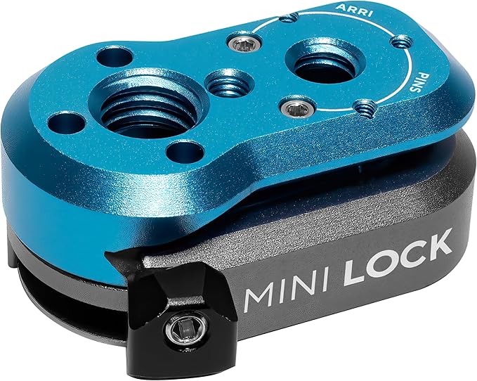 KONDOR BLUE | Mini Lock Quick Release Plate System | NATO Rail, ARRI-Style Anti-Twist, 1/4-20 & 3/8-16 Mounts, Zero Play Locking for Monitors, Arms, Accessories | Blue
