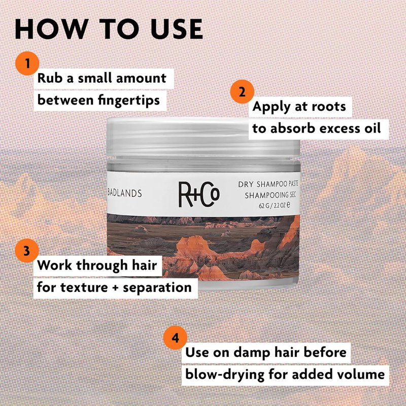 R+Co Badlands Dry Shampoo Paste - Texture & Oil Absorption | Matte Finish, 3.4 oz