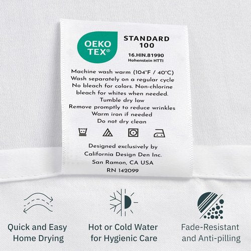 California Design Den Queen Sheet Set - 100% Natural Cotton Bedding with Deep Pockets, Soft Sateen Weave (White)