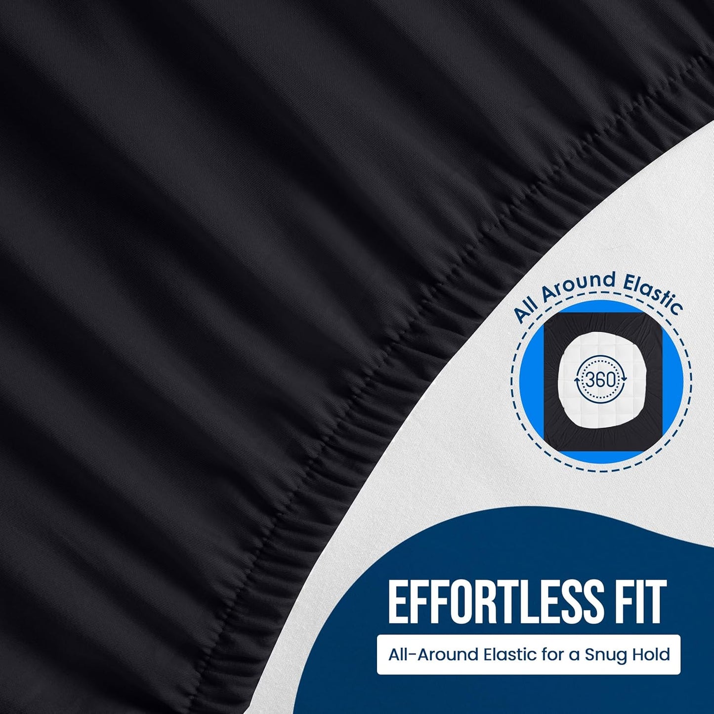 Utopia Bedding Queen Size Mattress Protector - Waterproof Terry Cover with Deep Pockets | Soft & Breathable Black