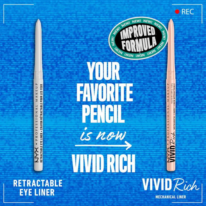 NYX PROFESSIONAL MAKEUP Mechanical Eye Pencil, Vivid Rich Mechanical, Creamy Retractable Eyeliner - Quartz Queen, White Eyeliner
