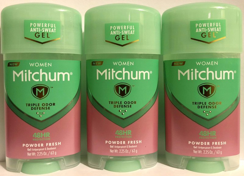 Mitchum Gel Anti-Perspirant Deodorant, Triple Odor Defense for Women, Powder Fresh, 2.25 Oz - 3 Pack