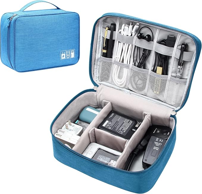 SELLYFELLY Electronics Organizer Travel Universal Cable Organizer Bag Waterproof Electronics Accessories Storage Cases for Cable, Charger, Phone, USB, SD Card, Hard Drives, Power Bank, Cords