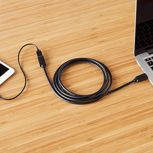 Amazon Basics USB 3.0 Extension Cable, A-Male to A-Female, 4.8Gbps High-Speed, Gold-Plated Connectors, 3.3 Foot, Black