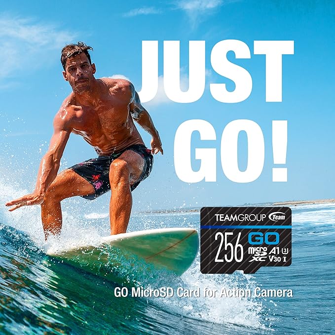 TEAMGROUP GO Card 64GB x 3 Pack MicroSDXC UHS-I U3 V30 4K for Action Cameras & Drone High Speed Flash Memory Card with Adapter for Outdoor Sports&Vlog, 4K Shooting,GoPro&Insta360&DJI TGUSDX64GU362