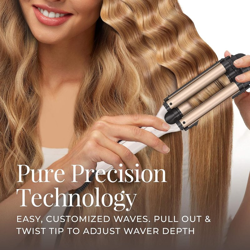 Remington 4-in-1 Adjustable Hair Waver - Pure Precision Technology for Versatile Styles | Cream, 1 Count