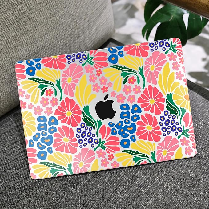 MEEgoodo Case for M5/M4/M3/M2 MacBook Air 13.6 inch 2026 2025 2024 2022, Fit Model A3449/A3240/A3113/A2681, Case Compatible with MacBook Air 13 inch, Groovy Flower