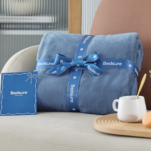 Bedsure GentleSoft Fleece Blanket Twin Size Washed Blue - 300GSM Lightweight Plush Fuzzy Cozy Soft Warm Blanket for Bed, Sofa, Couch, Travel, Camping, 60x80 inches