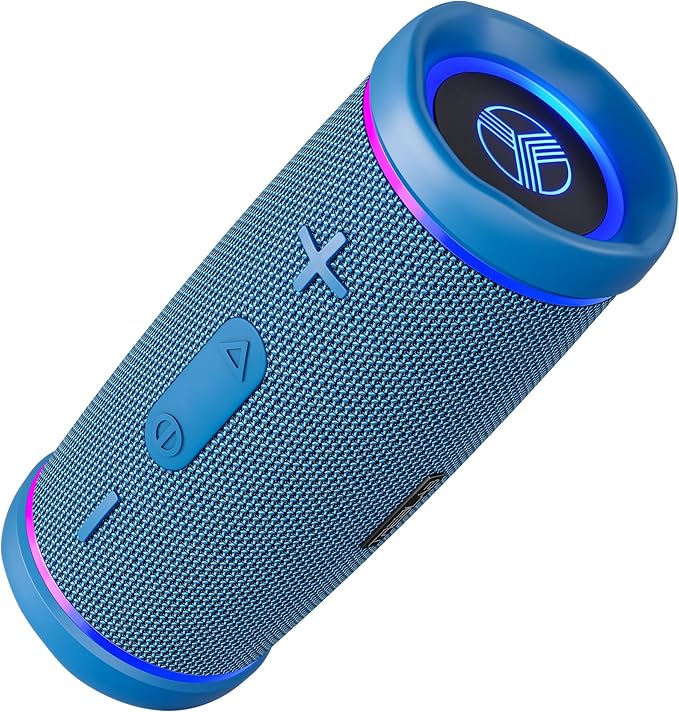 TREBLAB HD77 – Waterproof Bluetooth Speaker, 30W Loud 360° Sound, Deep Bass, IPX7, TWS Pairing, RGB Lights, 20H Battery, Portable Wireless Speaker for Outdoor, Beach, Camping, Party, Travel