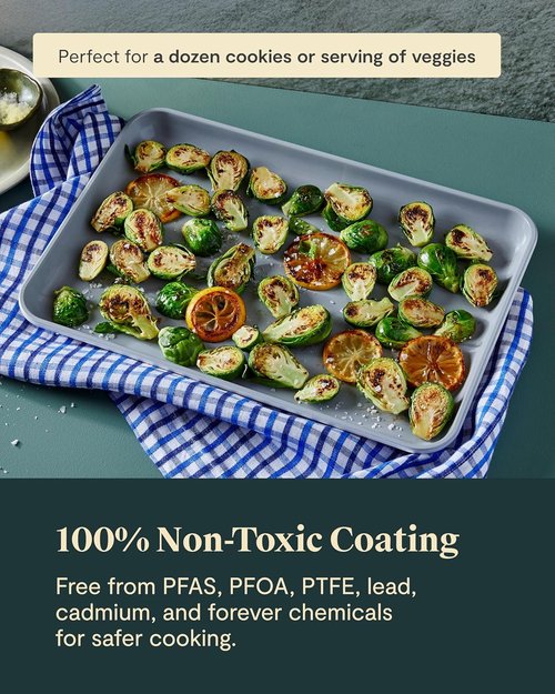 Caraway Non-Stick Ceramic Baking Sheet - Eco-Friendly, PTFE & PFOA Free - Ideal for Baking & Roasting - Medium (15" x 10") - White