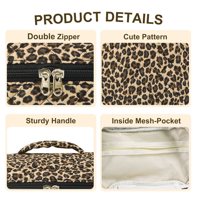 GISMTR 4Pcs Quilted Makeup Bag Set Cute Floral Cosmetic Bag Cotton Coquette Make up Bag Aesthetic Travel Toiletry Bag for Women Girls