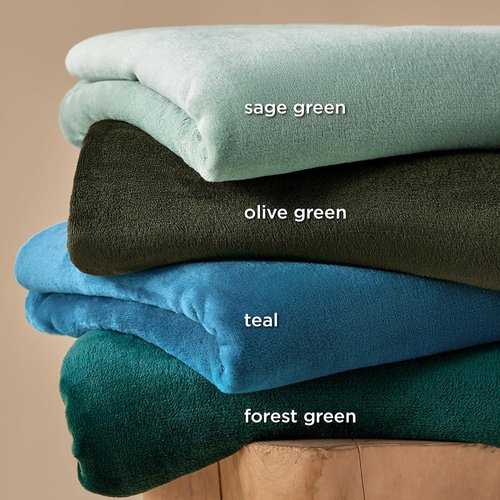 Bedsure GentleSoft Fleece Throw Blanket - XL Olive Green, 300GSM Lightweight Plush for Cozy Comfort, 50x70 Inches