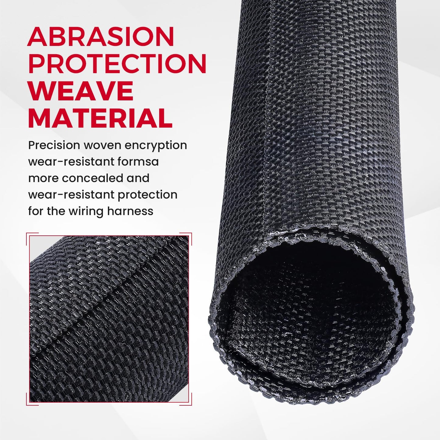 Automotive Wire Sheathing Split Wire Loom Braided Mesh Woven Cable Sleeve for Wires/Cable Cord Protector (1" - 16 Feet)