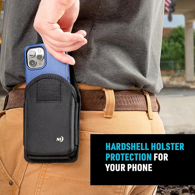 Nite Ize Clip Case Hardshell Universal Rugged Holster - Belt Clip Phone Case for Easy Access - Heavy Duty & Protective - Multi-Purpose - Durable Design - Hardshell Vertical, XXL