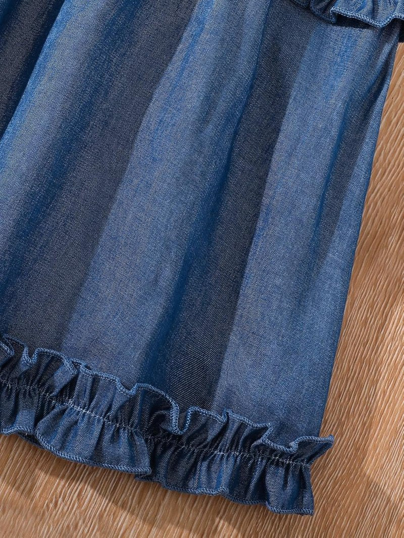 Girl's High Elastic Waist Flared Midi Skirt - Cute Frill Trim Design | Swing Style