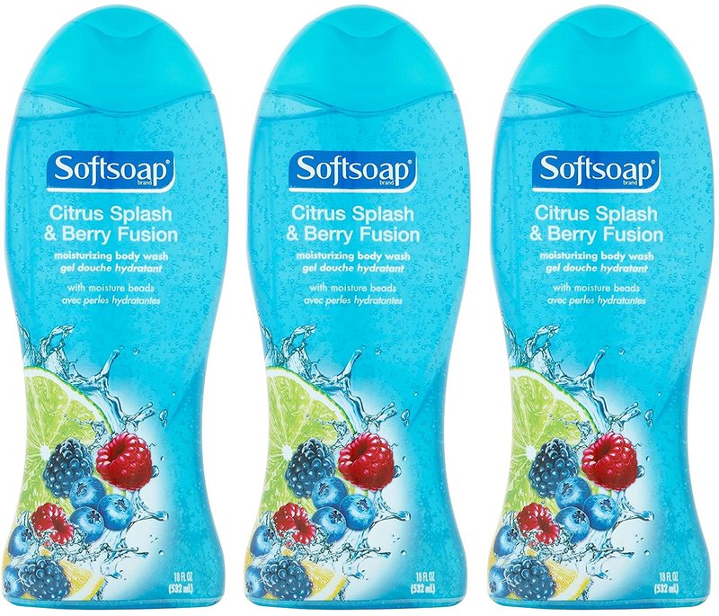 Softsoap Moisturizing Body Wash - Citrus Splash & Berry Fusion - Net Wt. 18 FL OZ (532 mL) Per Bottle - Pack of 3 Bottles