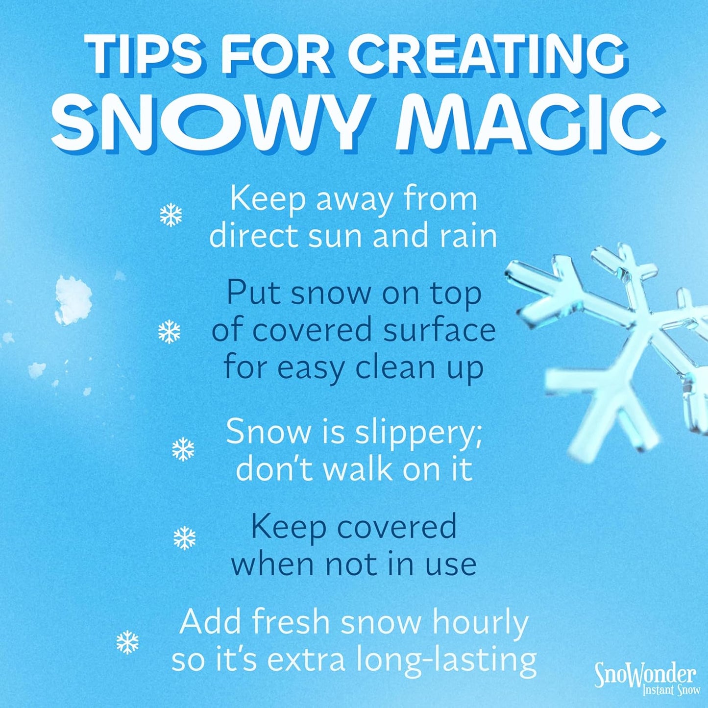 SnoWonder Instant Snow | Create 25 Gallons of Realistic Fake Snow for Winter Fun & Cloud Slime