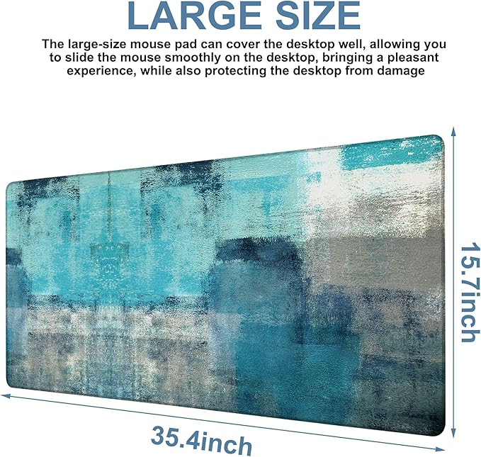 NITAHHHY Large Mouse Pad Creative Mosaic Gaming Desk Pad Computer Keyboard Non-Slip Waterproof Mouse Mat with Rubber Base and Stitched Edges Entertainment Office Writing Desk Mat 35.4 x 15.7 Inches