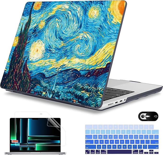 Mektron Case for 2026 M5 MacBook Pro 16 inch A3429 A3428 M4 A3403 A3186 M3 A2991 M2 A2780 M1 A2485 (2021-2025) Pro/Max with Liquid Retina XDR, Hard Shell Plastic Laptop Cover, Abstract Starry Sky