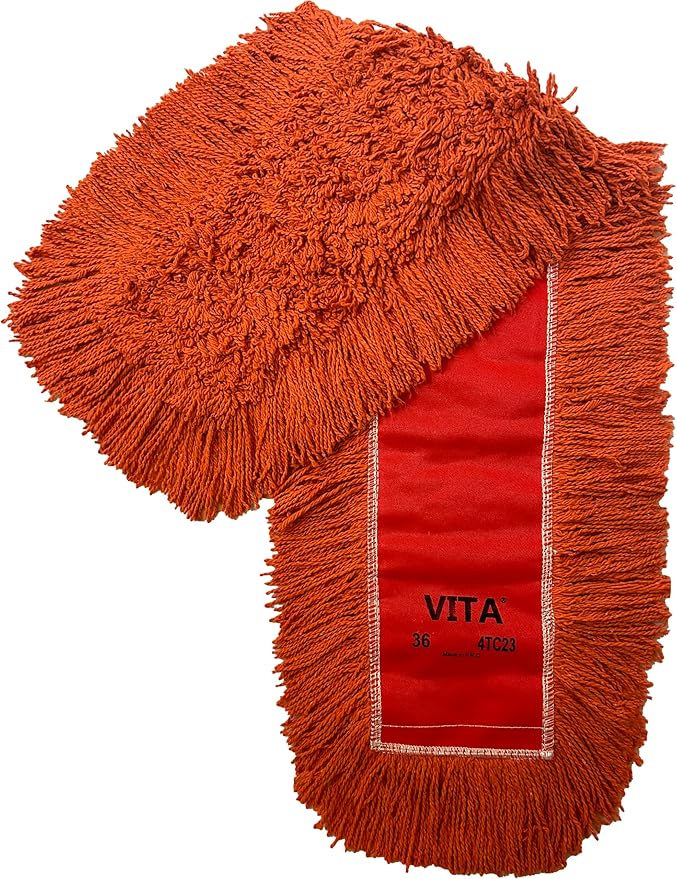Ultimate Dust Mop Kit: Industrial-Grade Performance, Heavy-Duty Frame, Telescopic Handle - Orange 24 Inch