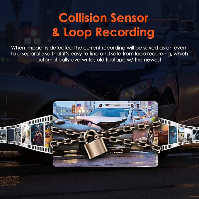 RexingUSA R4-4 Channel Dash Cam W/All Around 1080p Resolution, Wi-Fi, GPS, IR Night Vision, Parking Mode, Collision Detection, Type-C Port
