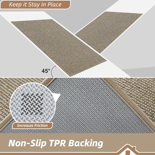 BEQHAUSE Dirt Trapper Door Mat - Non-Slip, Washable, Dirt Resistant | 20" x 32", Light Beige Entryway Mat