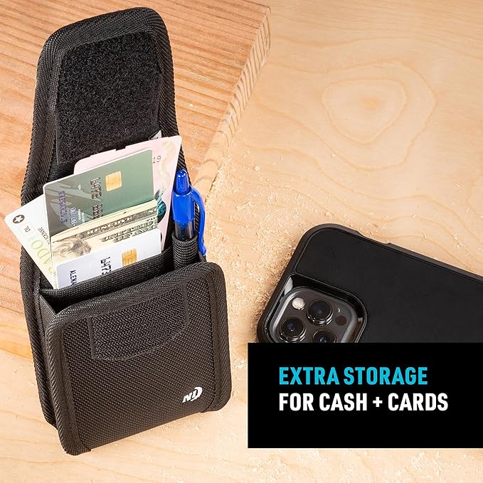 Nite Ize Clip Case Cargo Universal Rugged Holster - Belt Clip Phone Case for Easy Access - Heavy Duty & Protective - Multi-Purpose - Durable Design - Vertical, XL
