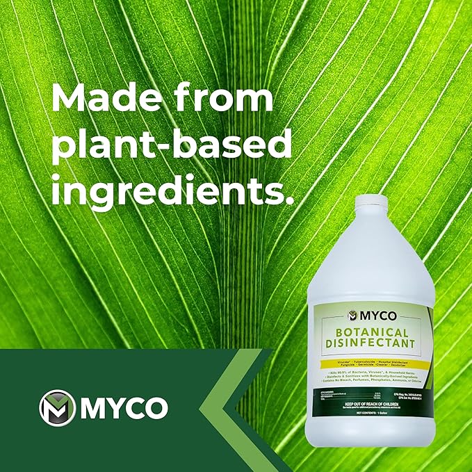 Myco Botanical Disinfectant Cleaner â Natural Plant-Based Ready-to-Use EPA-Registered Disinfectant Spray for Mold, Mildew, Germs, Bacteria & Viruses â Safe for Home & Commercial Use, 1 Gallon