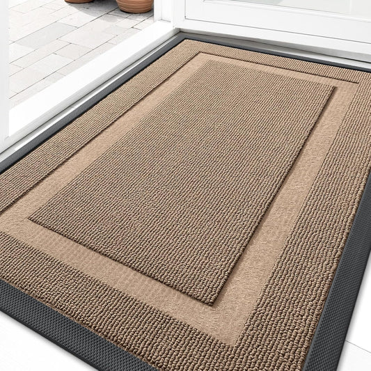 OLANLY Waterproof Front Door Mat - All-Season Indoor/Outdoor Doormat, Easy Clean, 29.5x17, Mocha