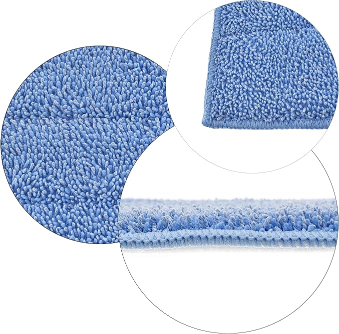 Superio Miracle Mop Set 2 Pack, Microfiber Flat Mop Wet and Dust Mop for Vinyl Plank, Hardwood, Laminate, Tile Flooring, Wall, with Aluminum Telescopic Handle, and Microfiber Mop Pad, Blue