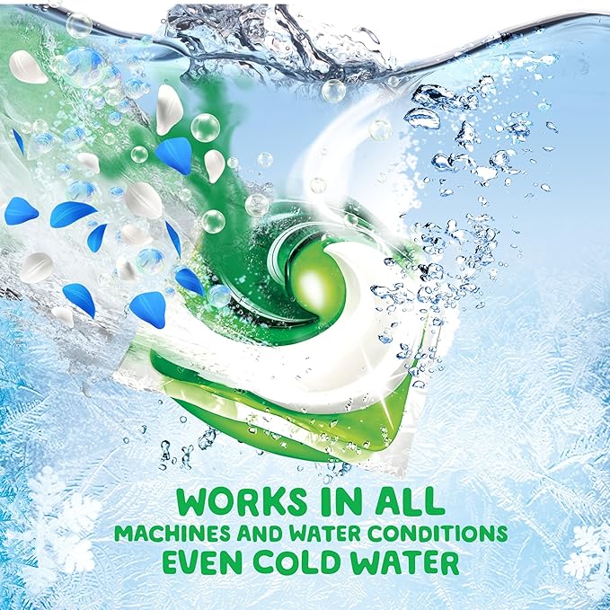 Gain flings Ultra Oxi Laundry Detergent Pacs, 60 Count, Waterfall Delight Scent, 3-in-1, HE Compatible