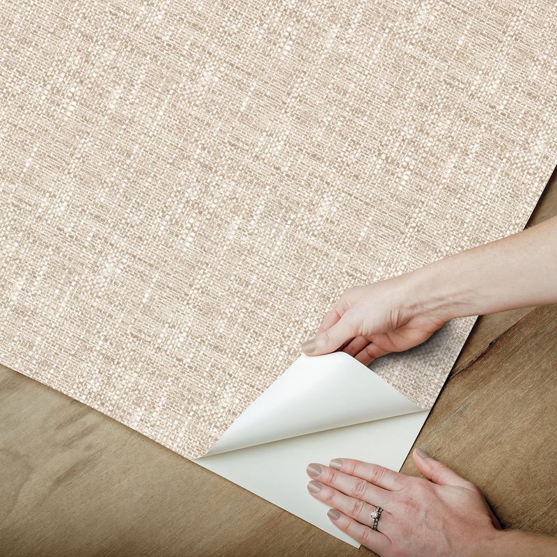 NuWallpaper by WallPops Tan Poplin Peel and Stick Wallpaper, NUS5002