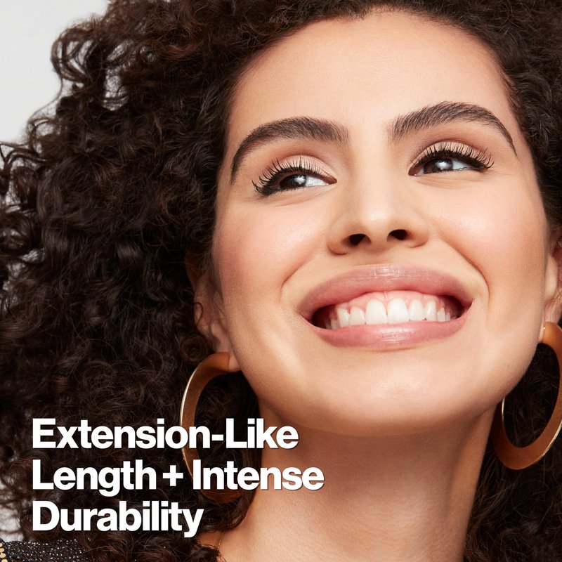 Revlon ColorStay Xtensionnaire Lengthening Lash Serum and Mascara In One, Tapered Brush for 2X Longer Looking Eyelashes, Infused with Pro Vitamin B5, Smudge-Proof, 211 Black Waterproof
