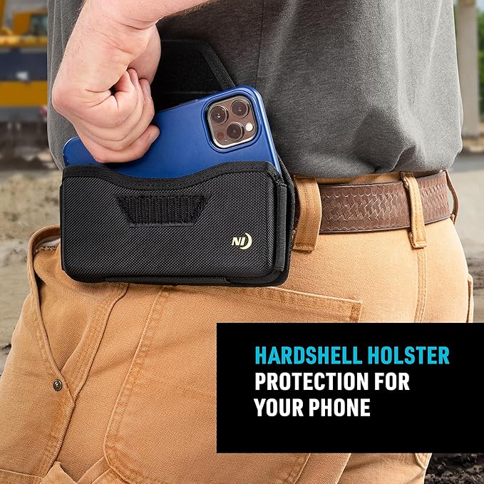 Nite Ize Clip Case Hardshell Universal Rugged Holster - Belt Clip Phone Case for Easy Access - Heavy Duty & Protective - Multi-Purpose - Durable Design - Hardshell Horizontal, XXL