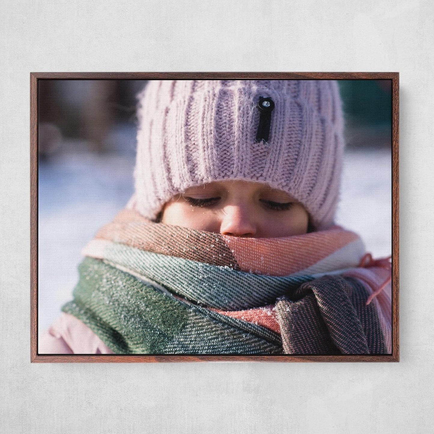 P&L ART Personalized Canvas Prints - Transform Your Photos into Stunning Wall Art | 20x24 Walnut Frame