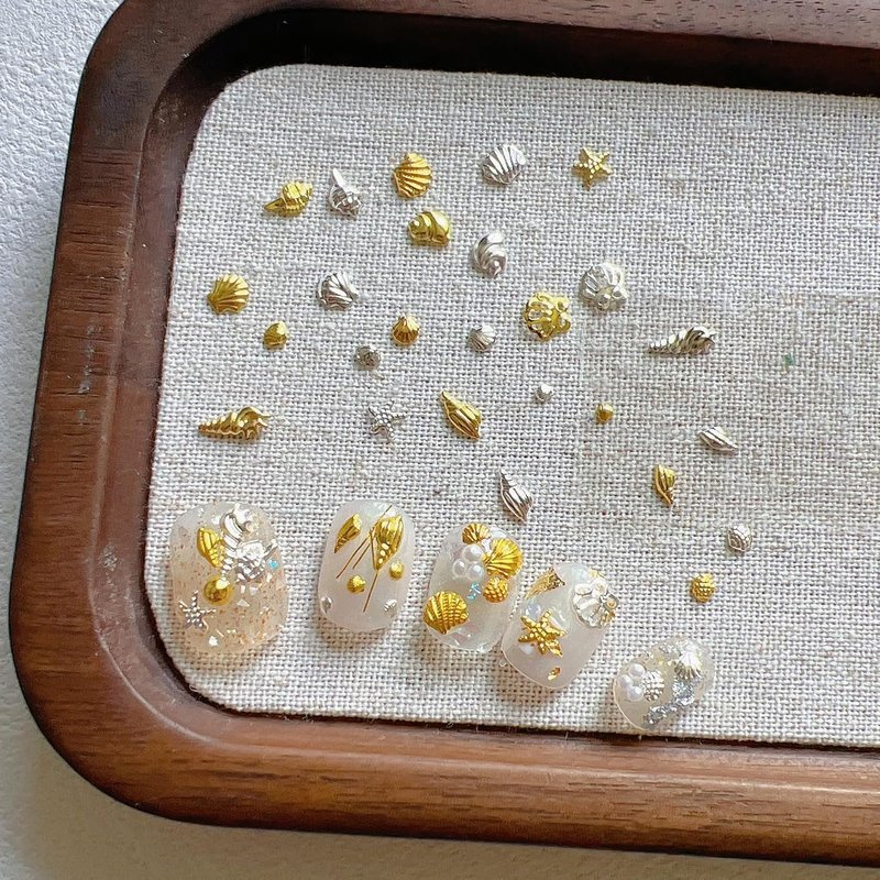 Nail Art Metal Studs - 500pcs Shell & Starfish Shapes for Creative Designs | Mixed Sea Series