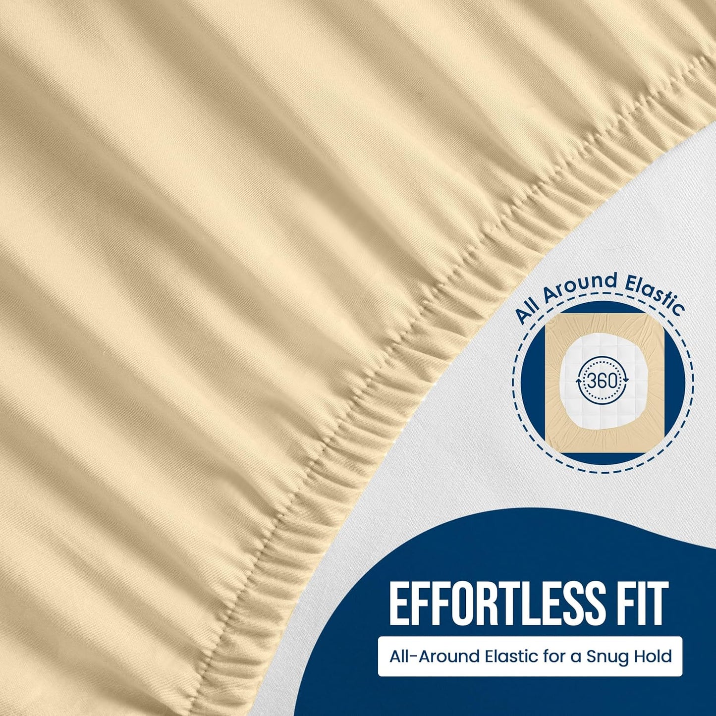 Utopia Bedding Twin XL Mattress Protector - Waterproof Terry Cover with Deep Pockets | Soft & Breathable Beige