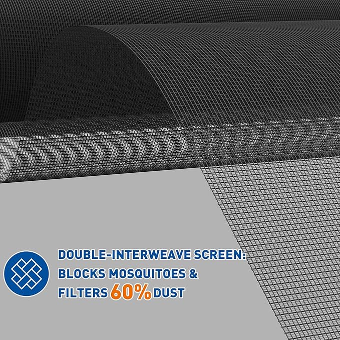 MAGZO Window Screen Replacement Mesh Roll, 37.4in × 16.4ft 40x40 Mesh for Porch Doors Repair Kit, Ultra Heavy Duty Woven for Garden, Patio DIY Projects