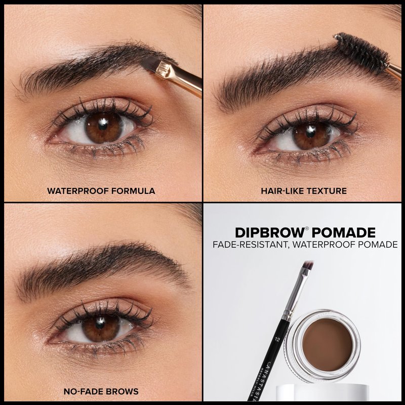 Anastasia Beverly Hills DIPBROW Pomade - Full-Pigment Smudge-Proof Eyebrow Pomade, Long-Wearing Waterproof Formula for Natural Hair Texture - Soft Brown