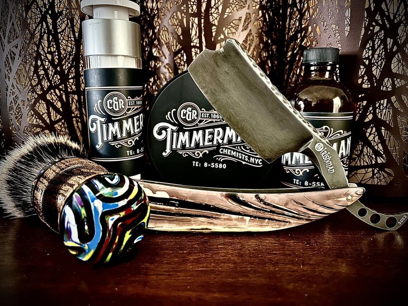 WhollyKaw Shaving Soap | Luxury Dense, Rich & Creamy Lather Tallow Wet Shave Puck Notes of Oud and Woods, Cashmeran, Cedarwood, Musk, Patchouli | Grooming and Skincare for Men 4 oz - Timmermann Black