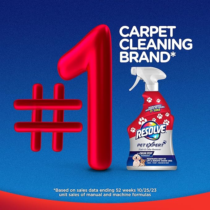 Resolve Pet Expert Stain and Odor Remover, Carpet Cleaner, Pet Stain and Odor Remover, Carpet & Upholstery Cleaner - Removes Stains and Odors, 22 oz