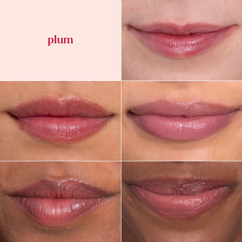 Burt's Bees Shimmer Lip Tint Set, Mothers Day Gifts, Tinted Lip Balm Stick, Moisturizing for All Day Hydration with Natural Origin Glowy Pigmented Finish & Buildable Color, Plum (4-Pack)