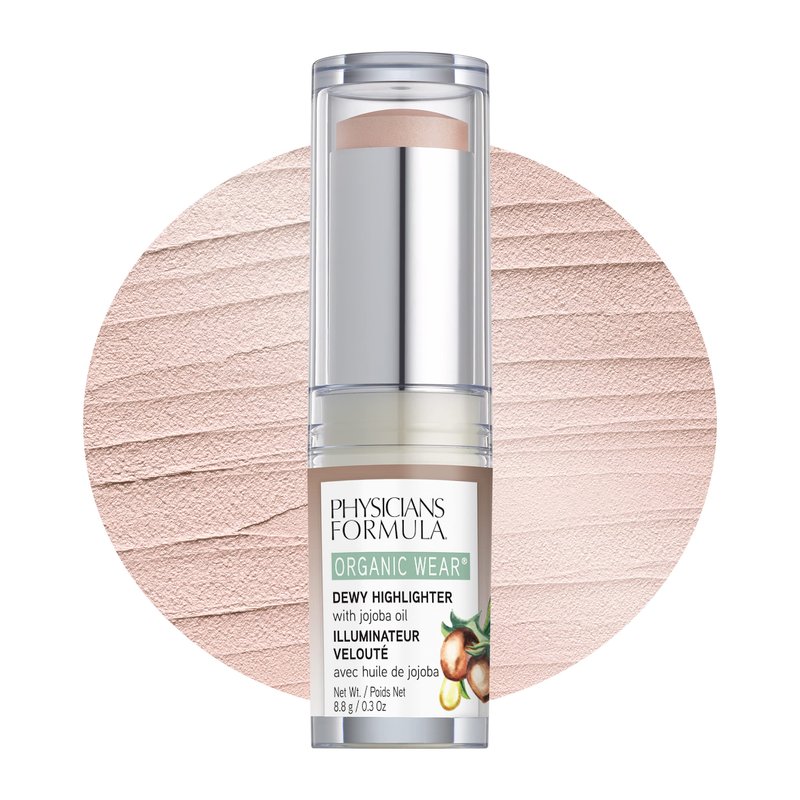 Physicians Formula Organic Wear All Natural Dewy Highlighter Stick Makeup, Stick Cream To Powder, Dew Frost, Dermatologist Tested